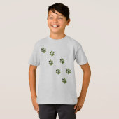 Zeven fox terrier Paw-afdrukken lopen. T-shirt (Voorkant volledig)