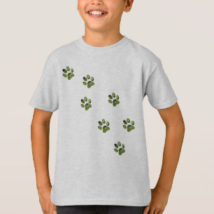 Zeven fox terrier Paw-afdrukken lopen. T-shirt