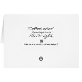 Zeven Funny Dames die koffie en wijn bespreken (Achterkant Horizontaal)