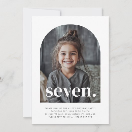 Zeven gebogen foto verjaardag kaart (Voorkant)