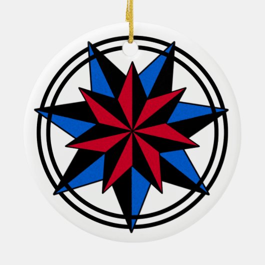 Zeven gekleurde Star-versiering Keramisch Ornament (Achterkant)