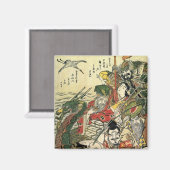 Zeven goden van Good Fortune Hokusai Fine Art Magneet (Voorkant / Achterkant)