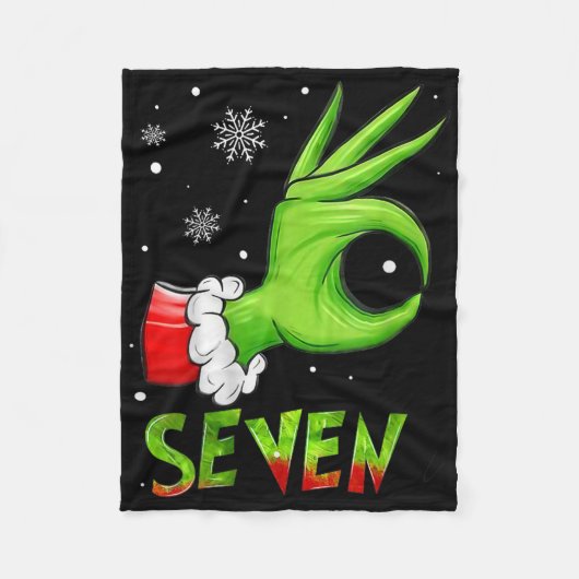 Zeven grappige 6 7 meme Sinterklaas Kerstmis Xmas Fleece Deken (Voorkant)