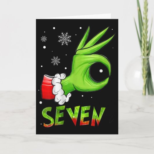 Zeven grappige 6 7 meme Sinterklaas Kerstmis Xmas  Kaart (Voorkant)