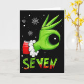 Zeven grappige 6 7 meme Sinterklaas Kerstmis Xmas  Kaart (Gele Bloem)