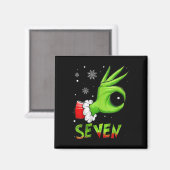 Zeven grappige 6 7 Meme Sinterklaas Kerstmis Xmas  Magneet (Voorkant / Achterkant)
