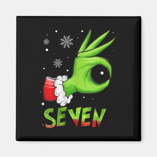 Zeven grappige 6 7 Meme Sinterklaas Kerstmis Xmas  Magneet (Voorkant)