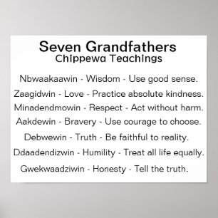 Zeven grootvaders Chippewa Tribe Teaching Poster