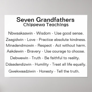 Zeven grootvaders Chippewa Tribe Teaching Poster