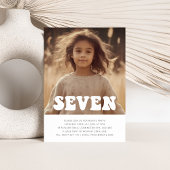 Zeven - Groovy Foto Verjaardag Uitnodiging