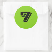 Zeven grote ronde groene nummerborden van Janz Ronde Sticker (Tas)