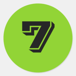 Zeven grote ronde groene nummerborden van Janz Sticker