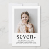 Zeven hart - vierkant foto - uitnodiging op zaterd (Voorkant)