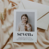 Zeven hart - vierkant foto - uitnodiging op zaterd