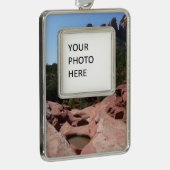 Zeven heilige pools in Sedona Arizona Verzilverd Omlijst Ornament (Rechts)