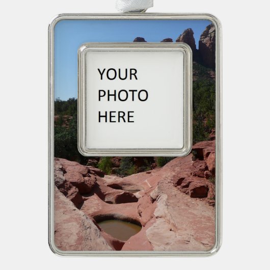 Zeven heilige pools in Sedona Arizona Verzilverd Omlijst Ornament (Voorkant)