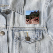 Zeven heilige pools in Sedona Arizona Vierkante Button 5,1 Cm (In situ)