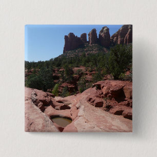 Zeven heilige pools in Sedona Arizona Vierkante Button 5,1 Cm