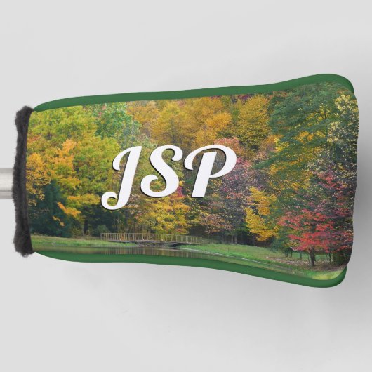 Zeven Herfst Bridge II Autumn Landschap Golfheadcover (Voorkant)