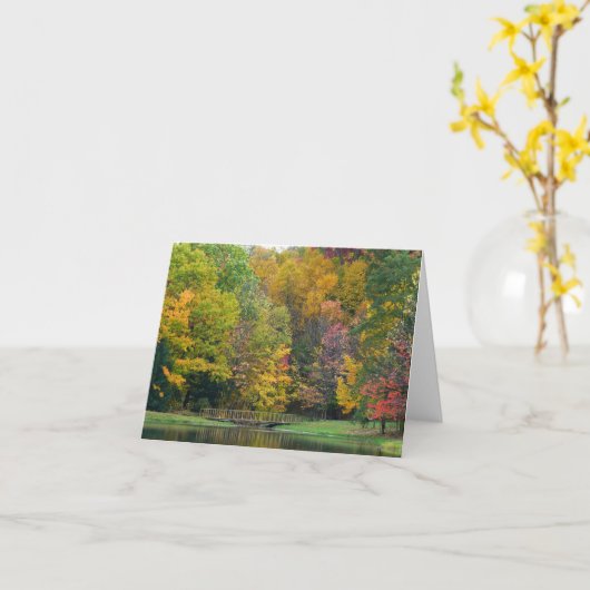 Zeven Herfst Bridge II Autumn Landschap Kaart (Gele Bloem)