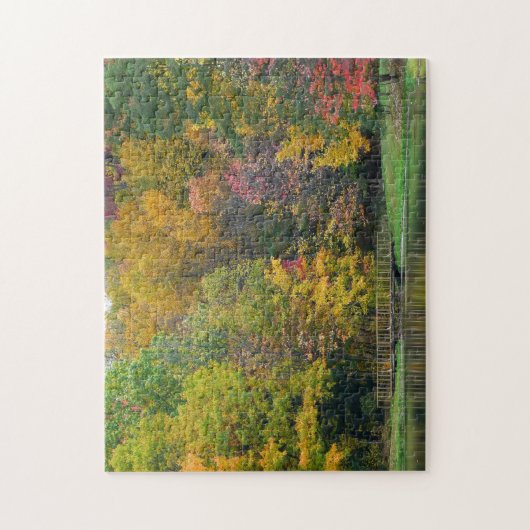 Zeven Herfst Bridge II Autumn Landschap Legpuzzel (Verticaal)