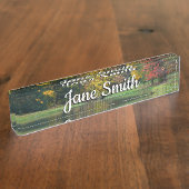 Zeven Herfst Bridge II Autumn Landschap Naambordje (Zijkant)