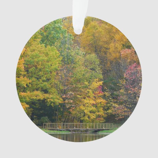 Zeven Herfst Bridge II Autumn Landschap Ornament (voorkant)