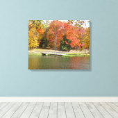 Zeven Herfst Bridge III Autumn Landschap Canvas Afdruk (Insitu (Houten vloer))