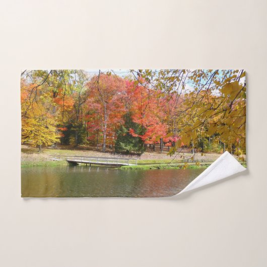 Zeven Herfst Bridge III Autumn Landschap Handdoek (Handdoek)