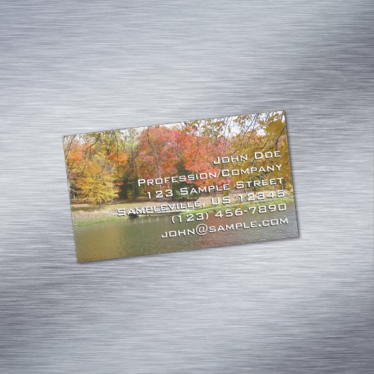 Zeven Herfst Bridge III Autumn Landschap Magnetisch Visitekaartje (Voorbeeld)