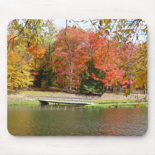Zeven Herfst Bridge III Autumn Landschap Muismat (Voorkant)
