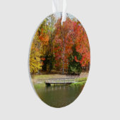 Zeven Herfst Bridge III Autumn Landschap Ornament (voorkant)