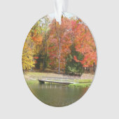 Zeven Herfst Bridge III Autumn Landschap Ornament (voorkant)