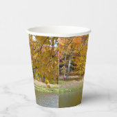 Zeven Herfst Bridge III Autumn Landschap Papieren Bekers (Rechts)