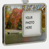 Zeven Herfst Bridge III Autumn Landschap Verzilverd Omlijst Ornament (Rechts)