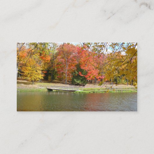 Zeven Herfst Bridge III Autumn Landschap Visitekaartje (Achterkant)