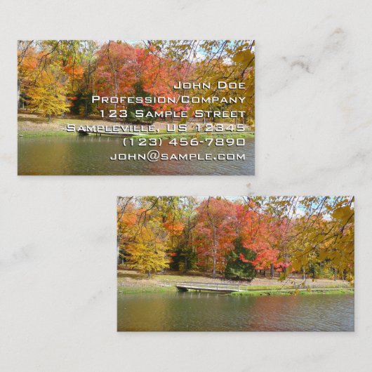 Zeven Herfst Bridge III Autumn Landschap Visitekaartje (Voorkant / Achterkant)