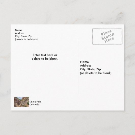 Zeven Herfsten Colorado Briefkaart (Achterkant)