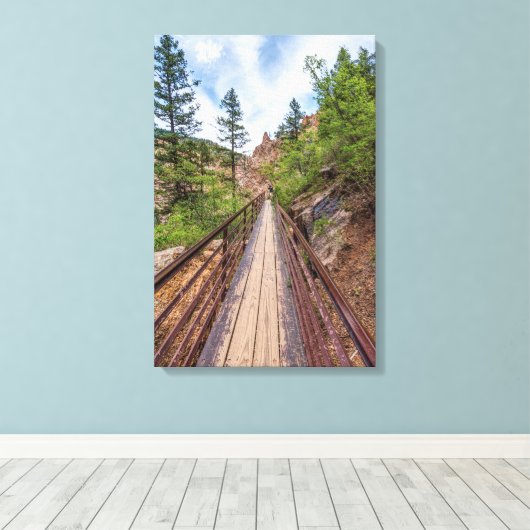Zeven Herfsten Walkway Bridge Canvas Print (Insitu (Houten vloer))