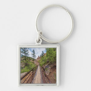Zeven Herfsten Walkway Bridge Square Sleutelhanger