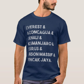 Zeven hoogste topontmoetingen met bergtoppen t-shirt
