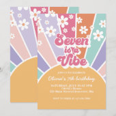 Zeven is een Sfeer Retro Zonneschijn Regenboog Mad Kaart (Voorkant / Achterkant)