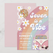 Zeven is een vibe 7e verjaardag uitnodiging (Voorkant / Achterkant)