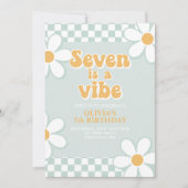 Zeven is een Vibe Retro Check Mint Kaart (Voorkant)