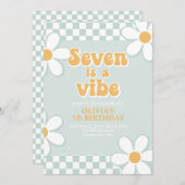 Zeven is een Vibe Retro Check Mint Kaart (Voorkant / Achterkant)