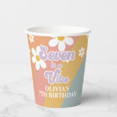 Zeven is een Vibe Retro Rainbow Paper Cups Papieren Bekers (Voorkant)
