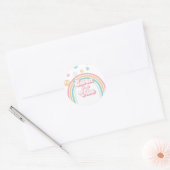 Zeven is een Vibe Retro Zomer Regenboog Ronde Sticker (Envelop)
