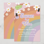 Zeven is een vibe Spa Rainbow 7e verjaardag Kaart (Voorkant / Achterkant)