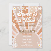 Zeven is een vibe verjaardagsuitnodiging kaart (Voorkant)