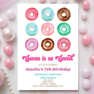 Zeven is zo lief donut 7e verjaardagsfeest kaart